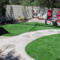 Fake Grass Hudson, Michigan Paver Patio, Backyard Landscaping Ideas